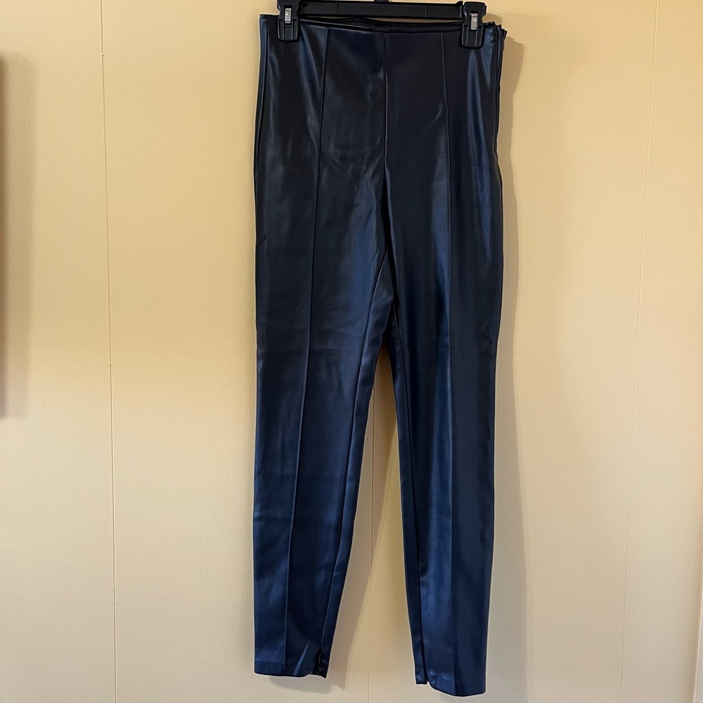 Zara Black Faux leather leggings Medium